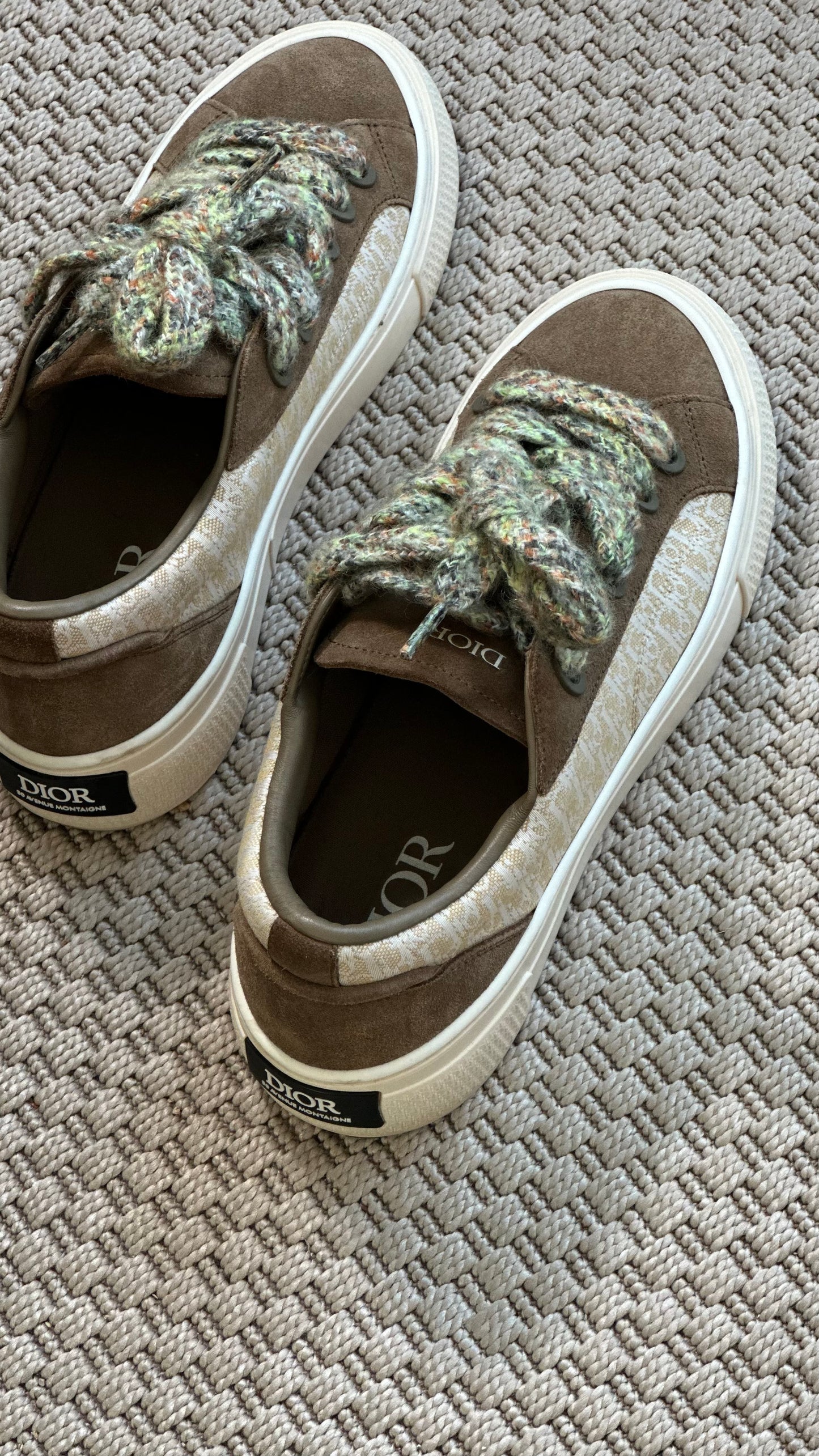 Dior B33 Khaki Oblique Suede Trainers – UK 8