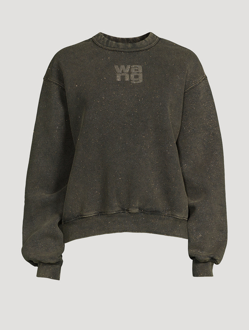 Alexander Wang Glitter Effect Terry Jumper Tracksuit Set-Small
