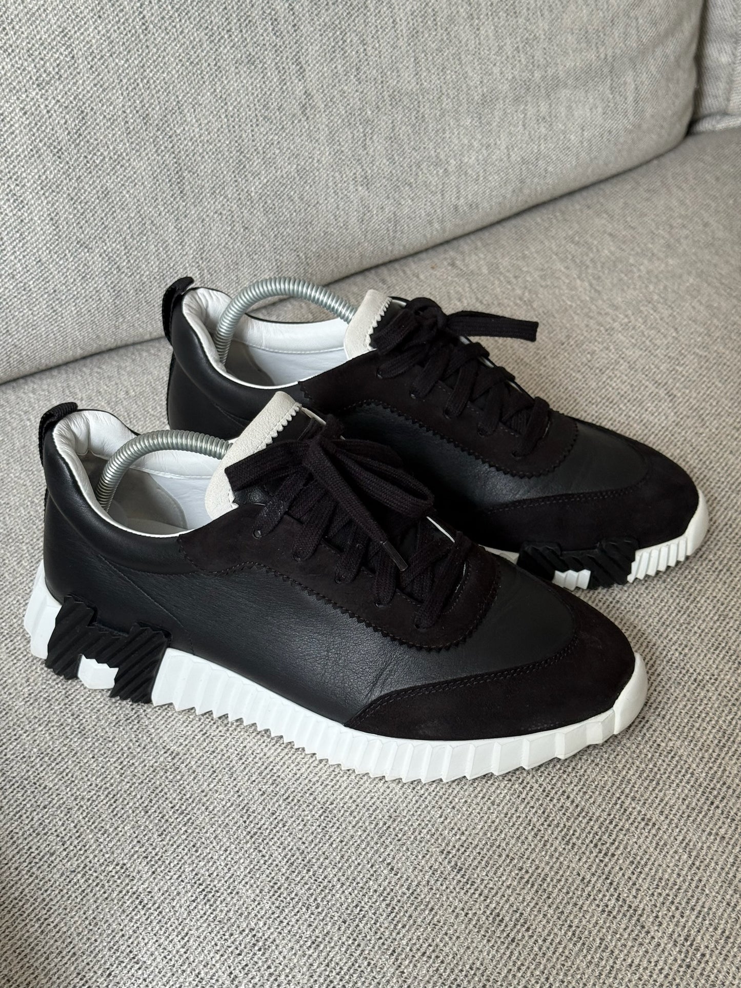 Hermes Black White Bounce Trainers - 40.5/UK 6.5