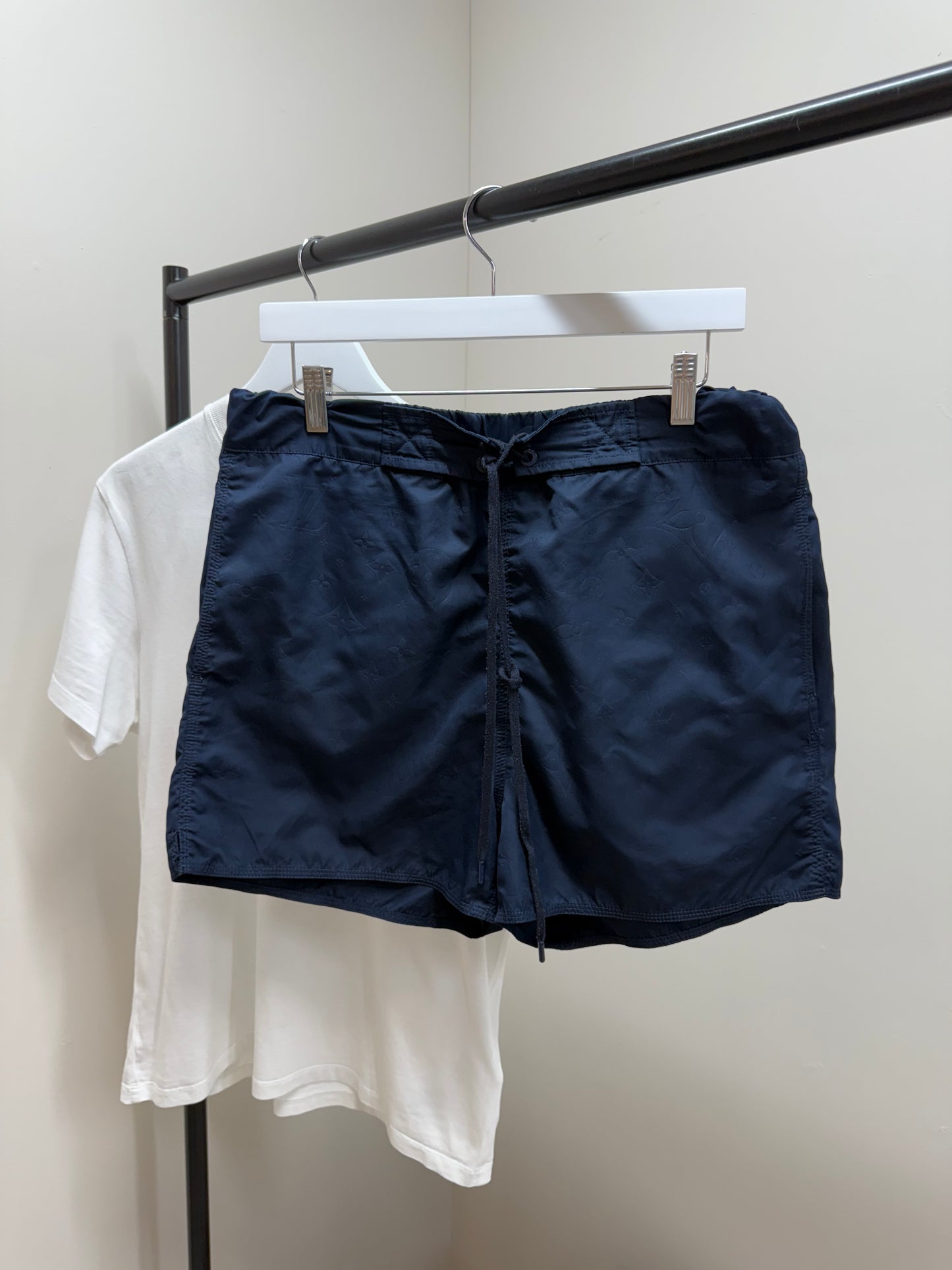 Louis Vuitton Navy Damier Signature Swimshorts - Medium