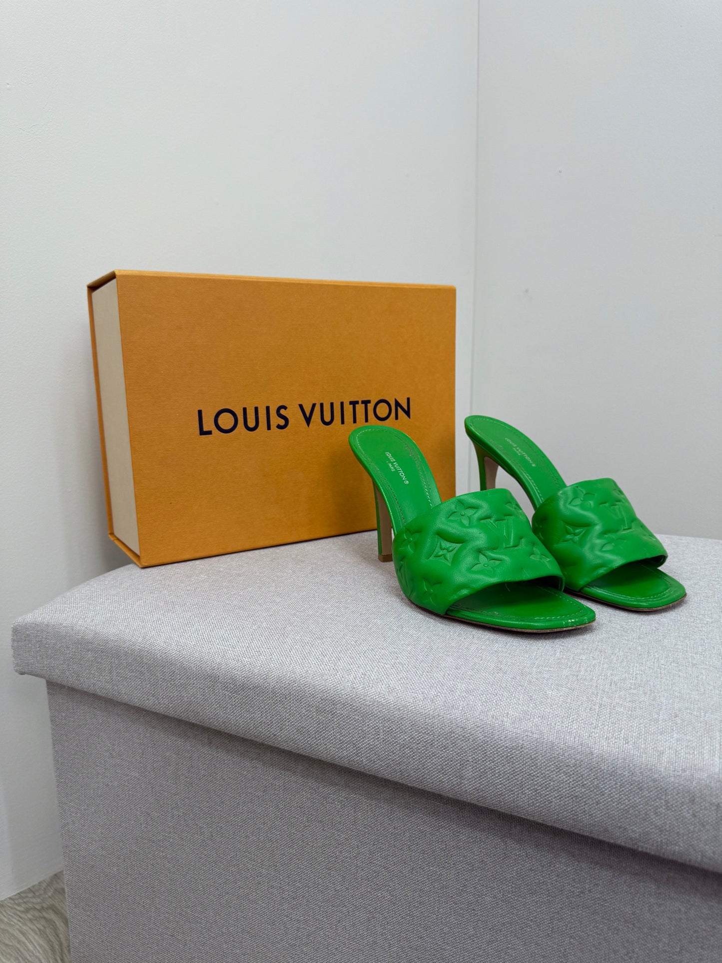 Louis Vuitton Green Revival Monogram Heels -UK 6
