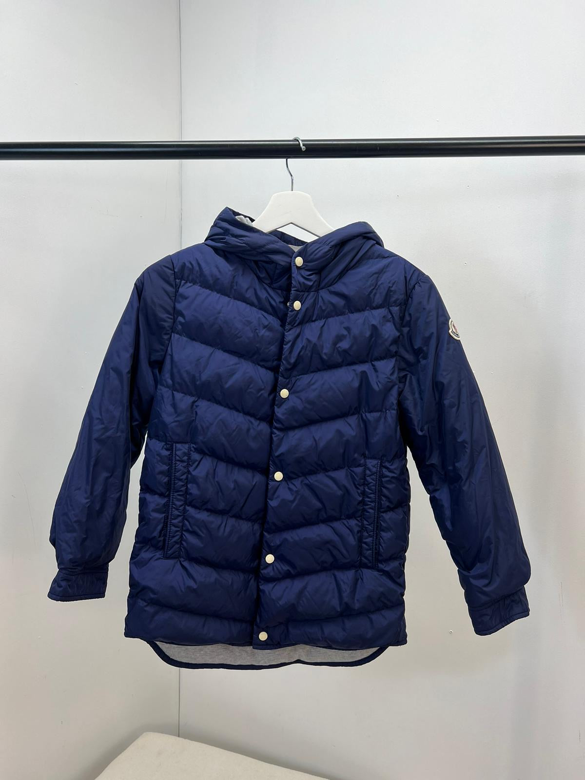 Kids Moncler Navy Flag Zip Row Zip Coat - Age 10
