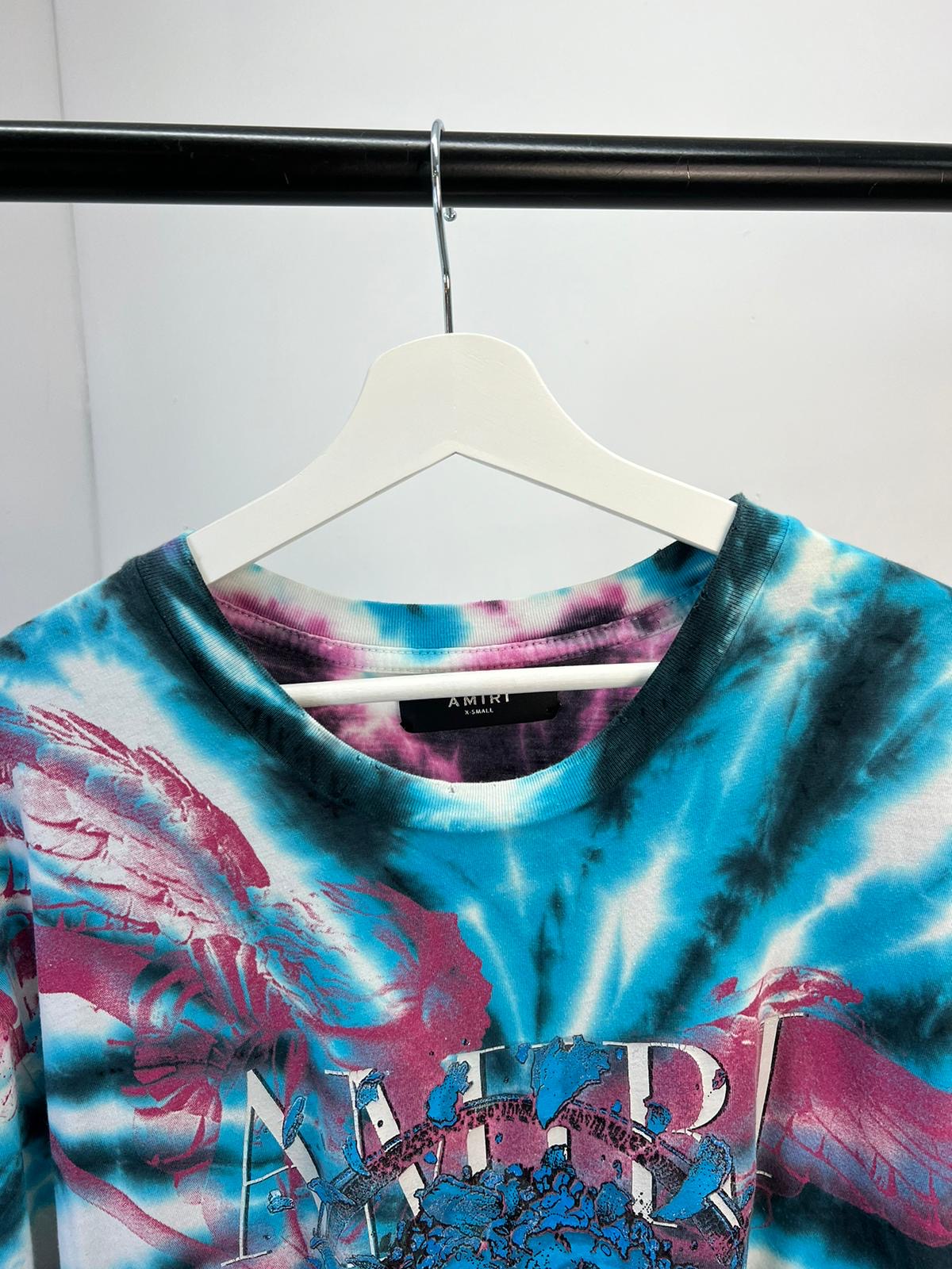 Amiri Blue Tie-Die Skull T-Shirt -XS Oversize