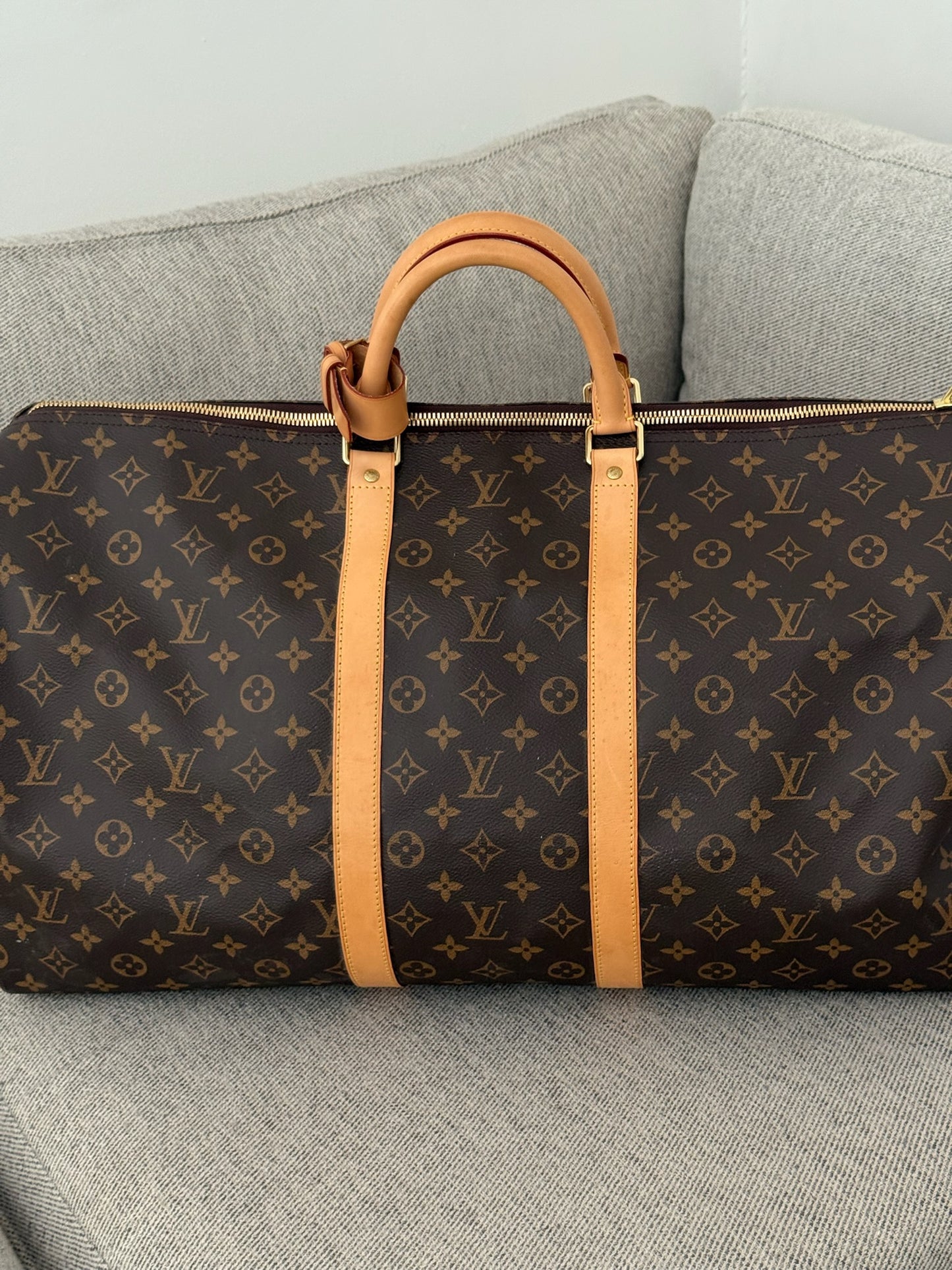 Louis Vuitton Keepall Bandoulière 55 Brown Monogram Bag