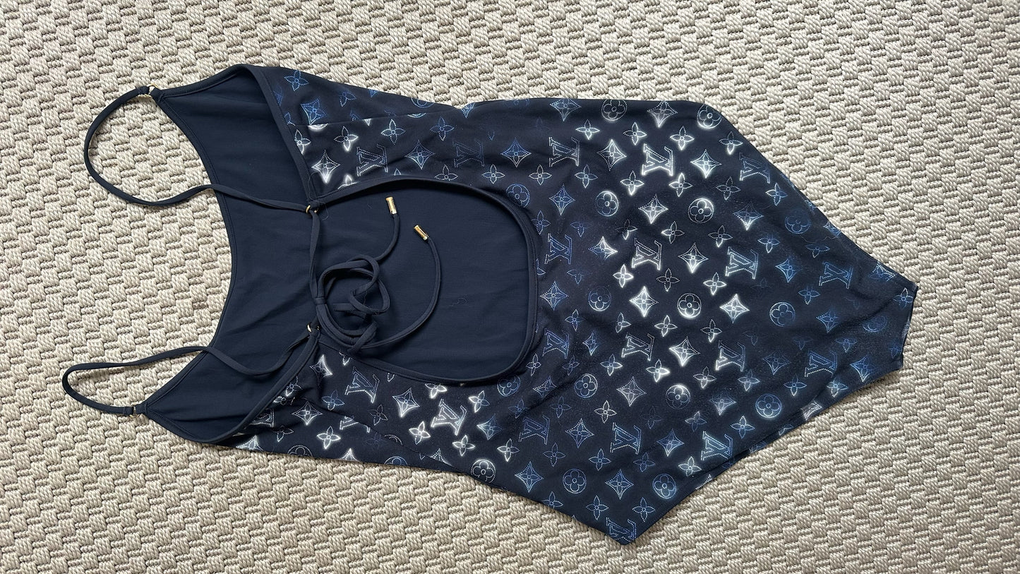 Louis Vuitton Blue Mahina Monogram One Piece Swimsuit-40/UK10