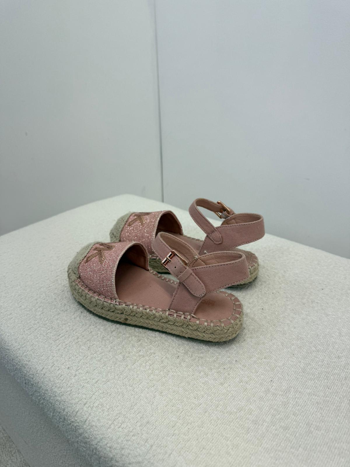 Kids Michael Kors Pink Espadrille Sandals- 11.5