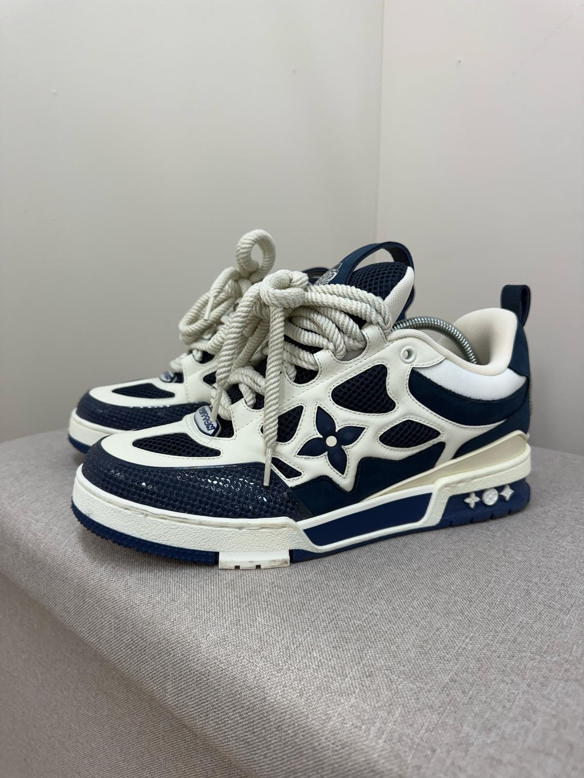 Louis Vuitton Blue White Lv Skate Trainer- UK 7.5