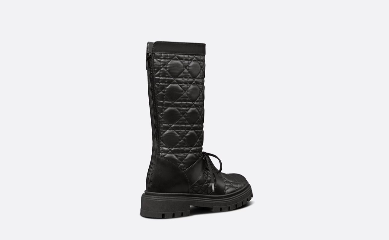 Kids Dior Black Cannage Technical Fabric Boots- Eu 33/ UK 1