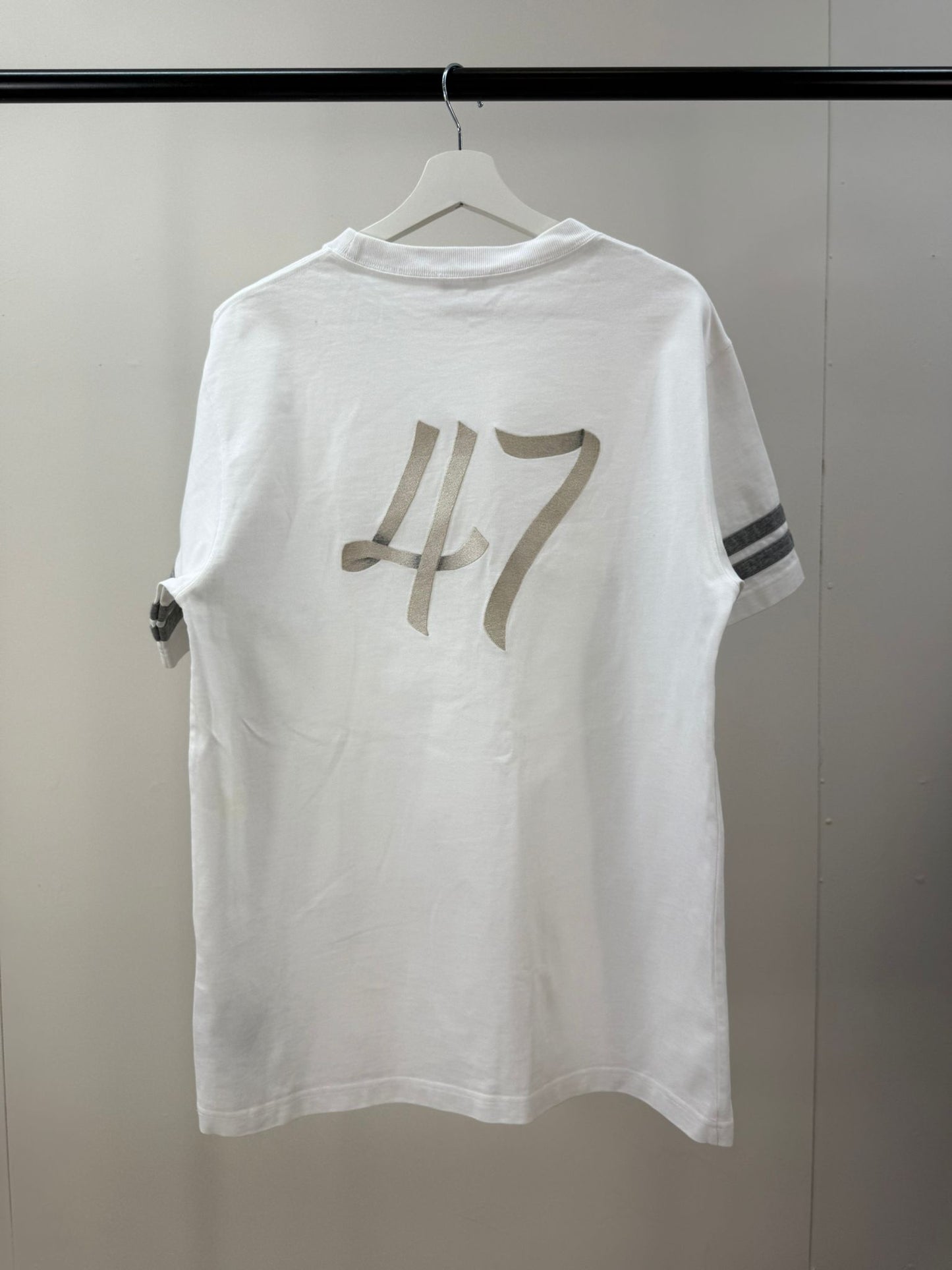Dior White Ribbon Logo T-Shirt -Medium