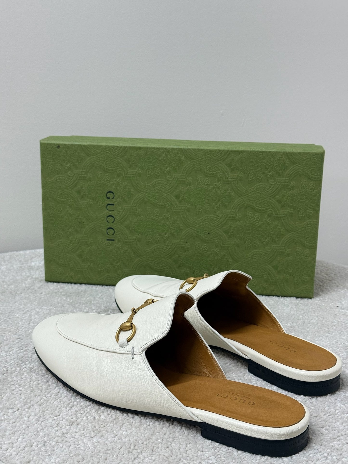 Gucci Cream Princetown Slider -UK 5.5