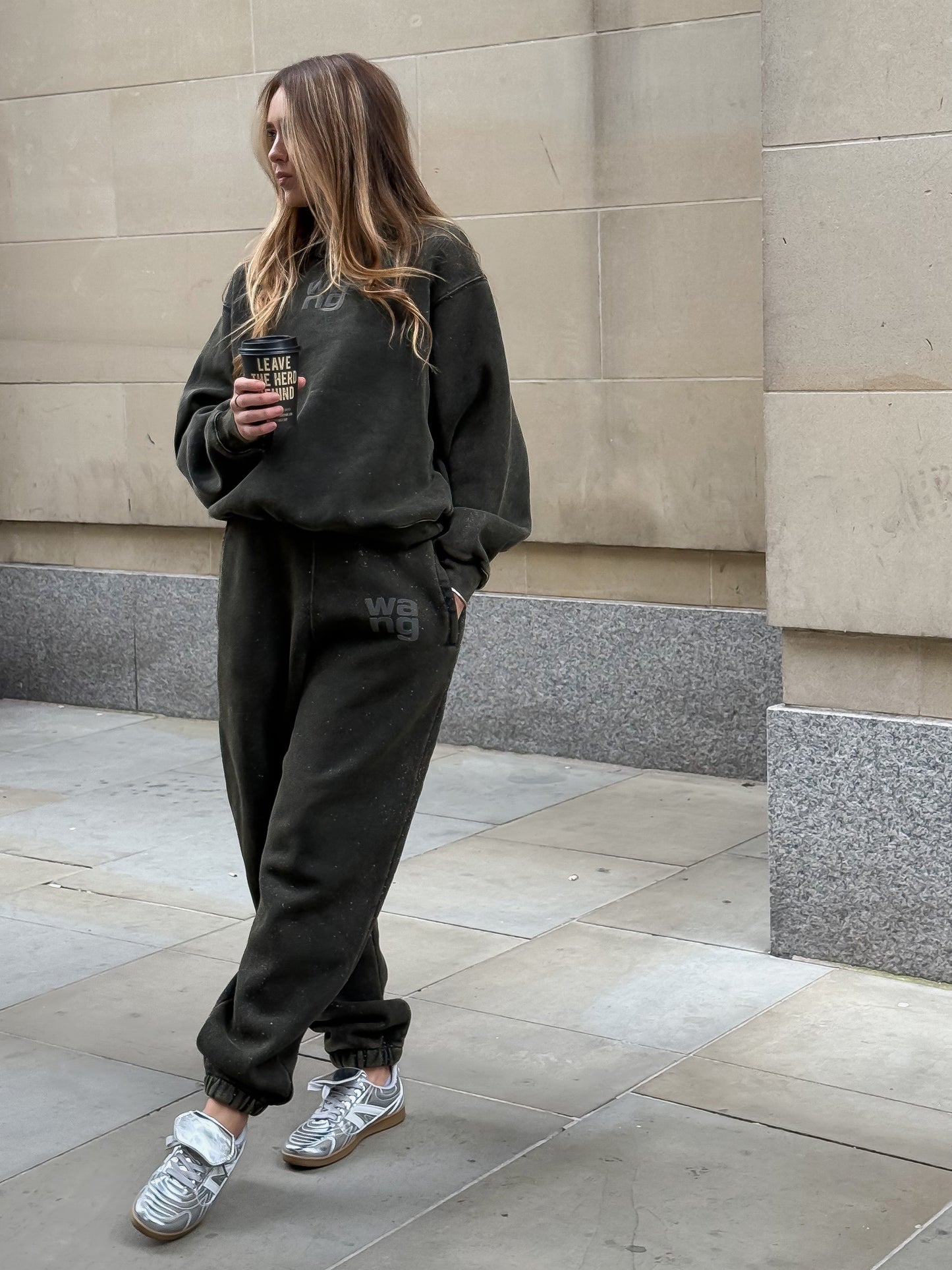 Alexander Wang Glitter Effect Terry Jumper Tracksuit Set-Small