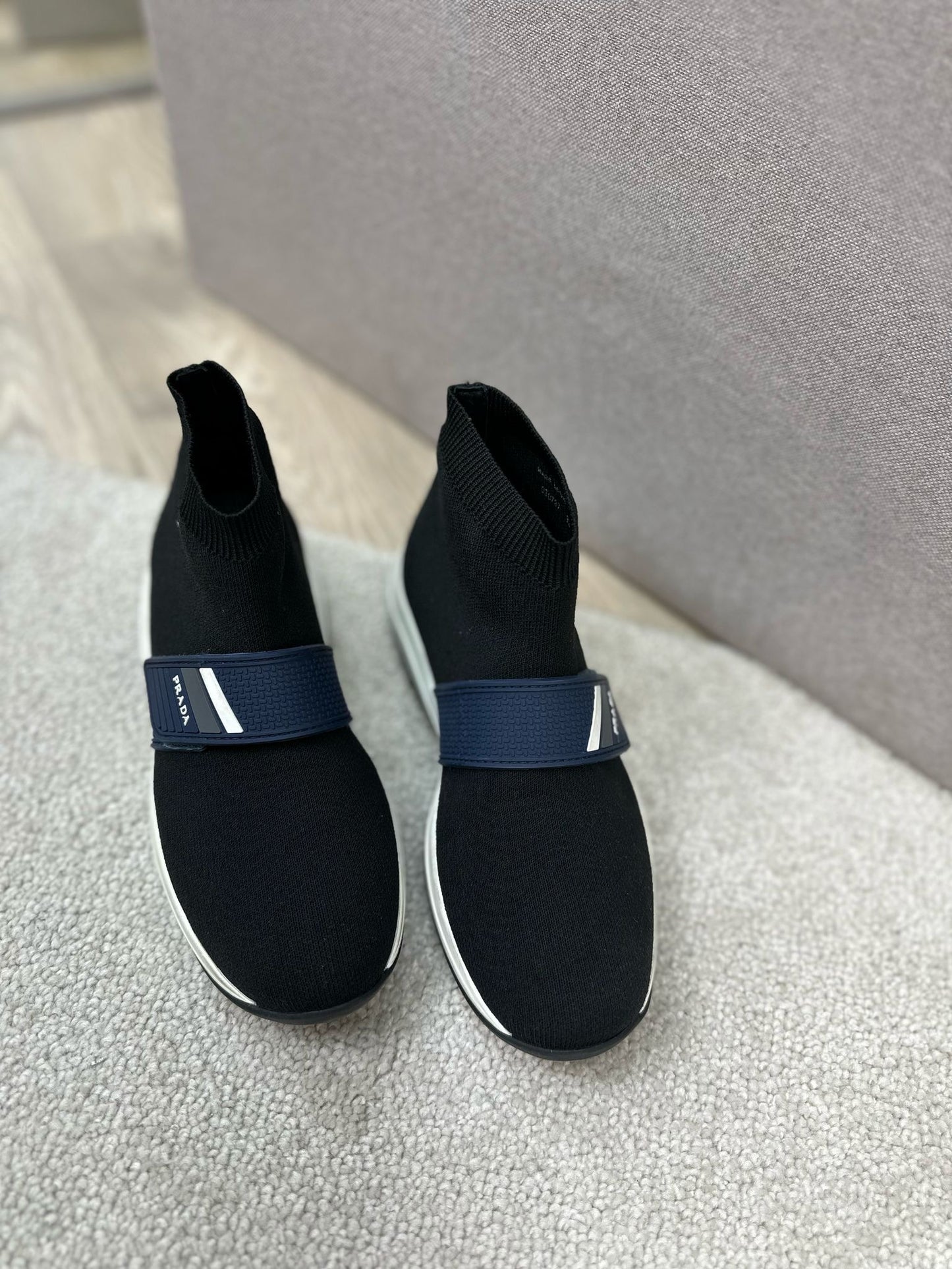 Prada Marine Sport Knit Boot Trainers - Eu 32