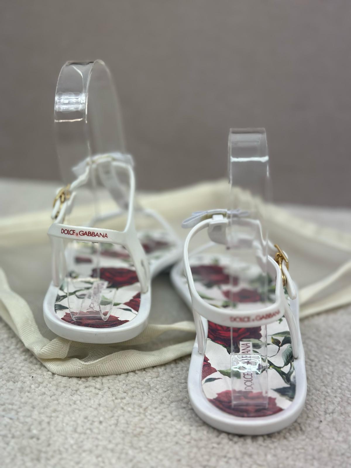 Kids Dolce & Gabbana White Strap Sandal - EU 30