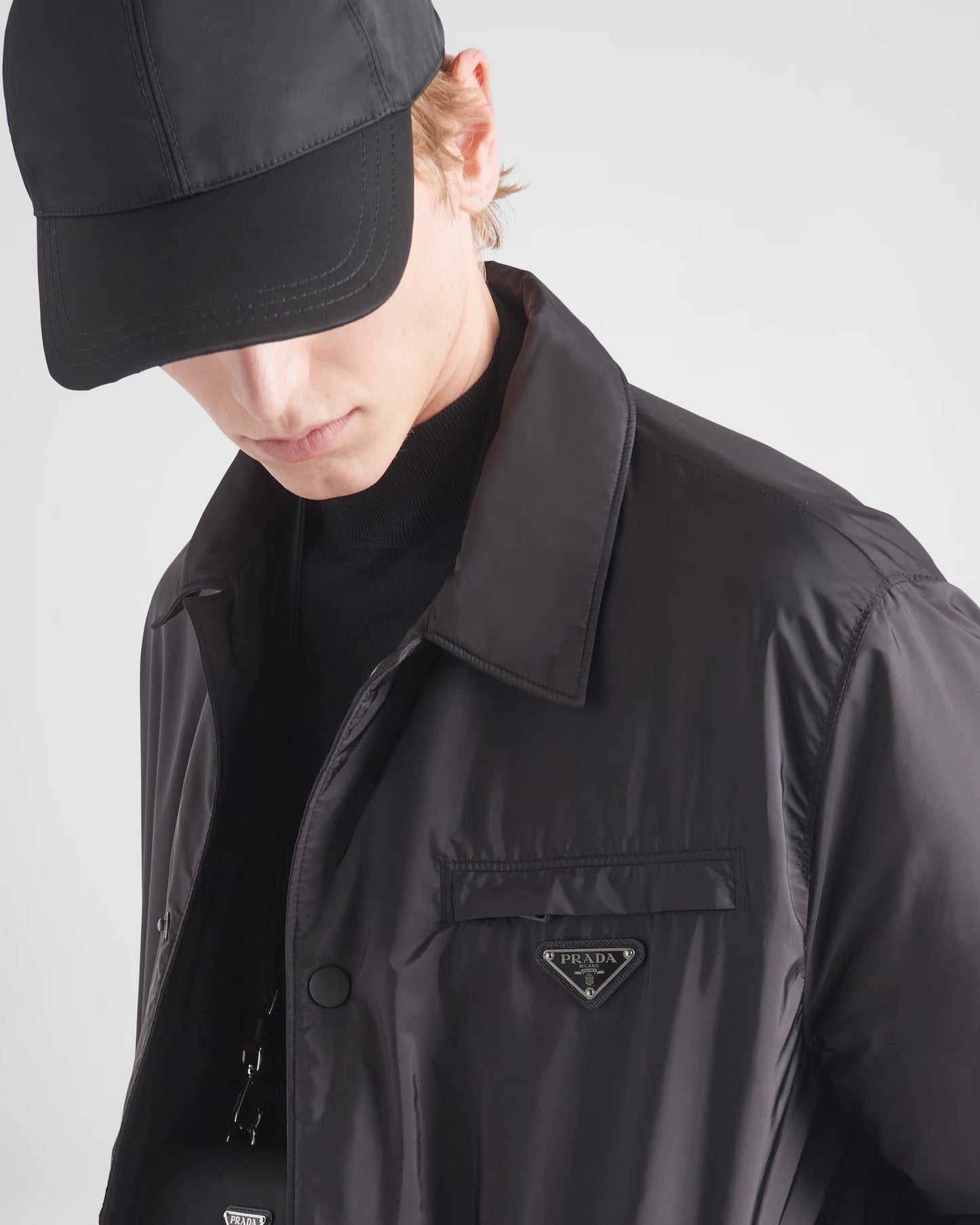 Prada Black Re-Nylon blouson Zip Up Jacket -52/XL