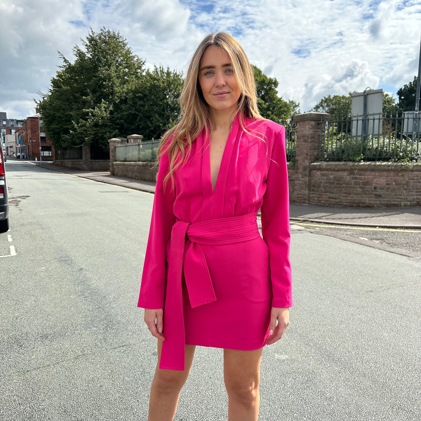 Karina Grimaldi Pink Wrap Around Dress (New In Tags-Small)