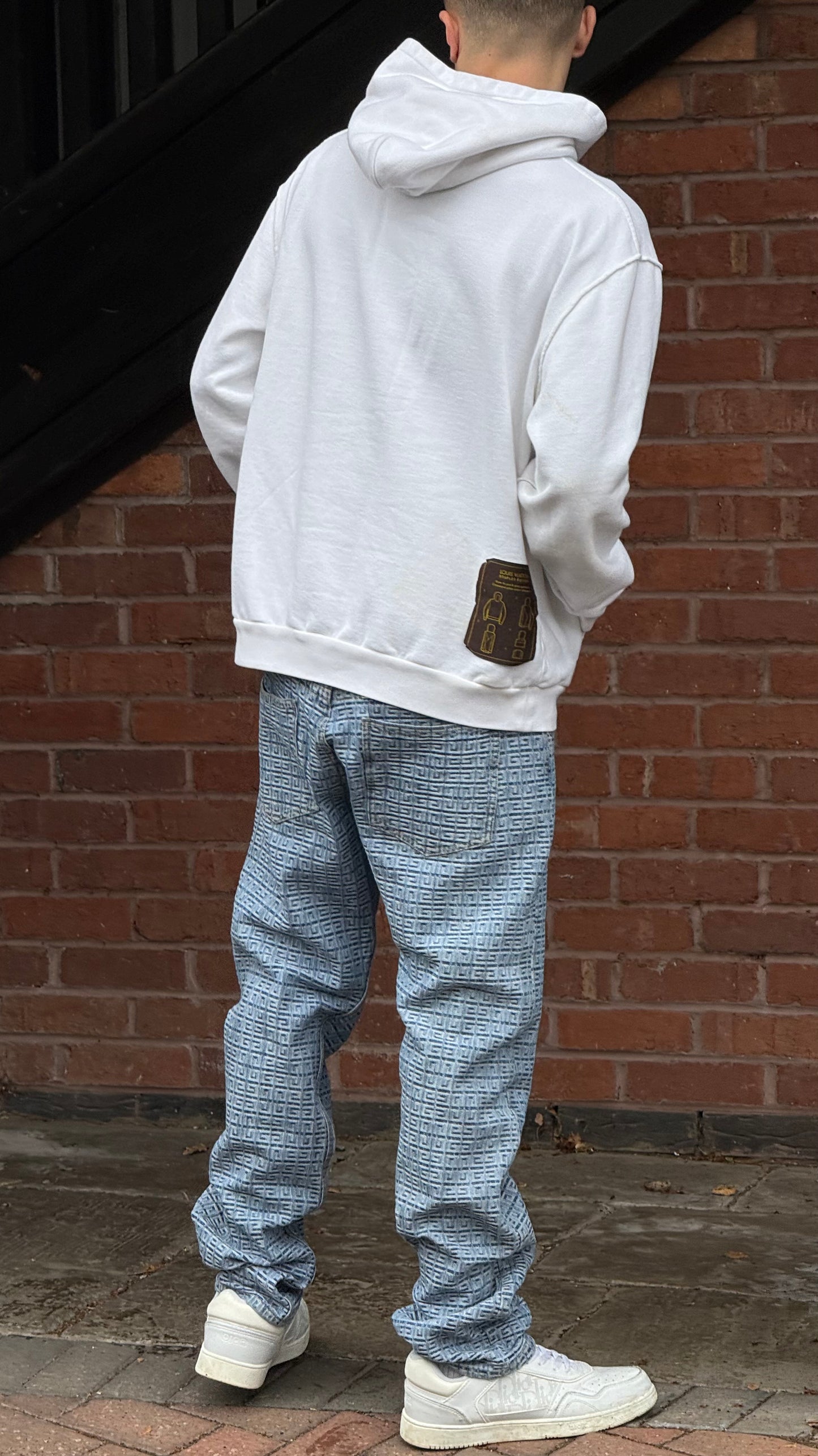 Louis Vuitton White Care Inside Out Hoodie - XXXXL