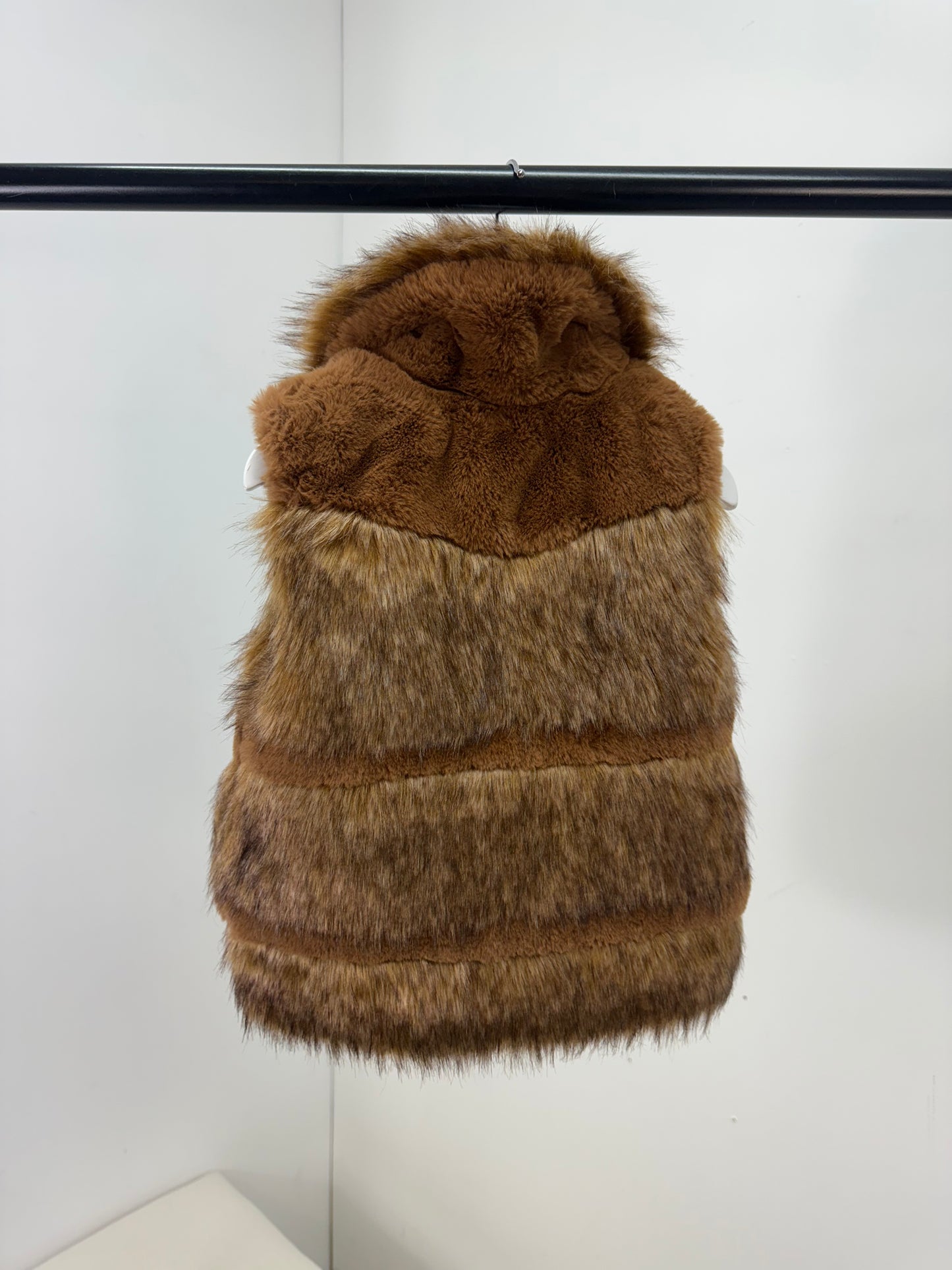 Kids Chloe Faux Furr Brown Gillet - Age 5