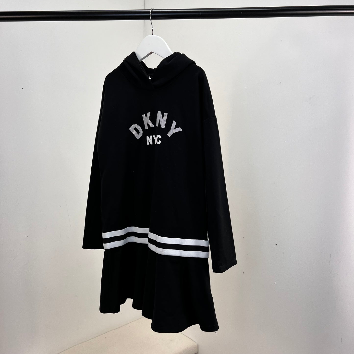 Kids DKNY Black & White Logo Jumper Dress - Age 8