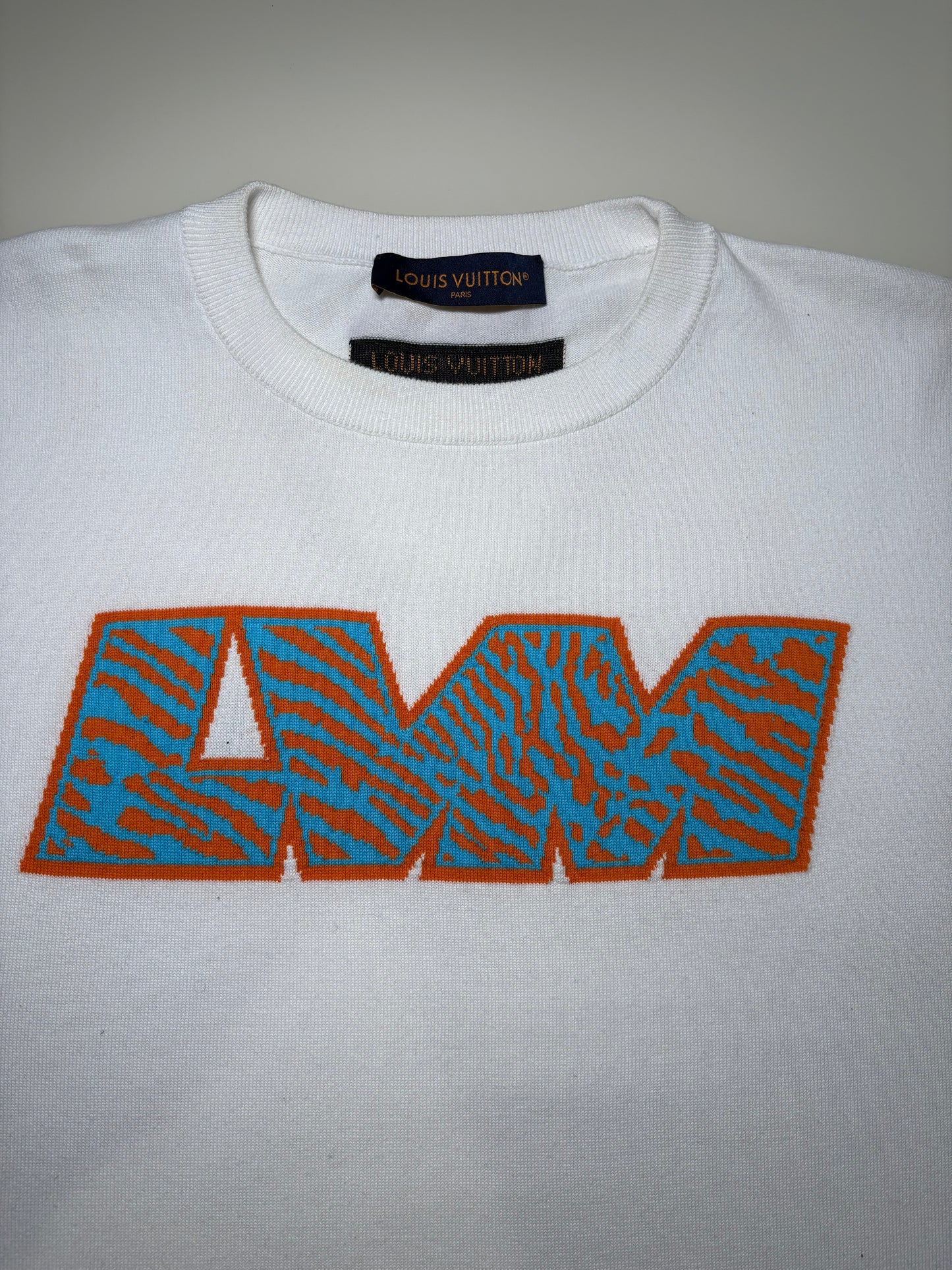 Louis Vuitton White 'LVM' Intarsia T-Shirt – XXL