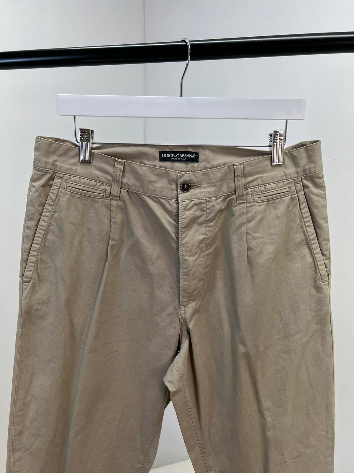 Dolce & Gabanna Beige Straight Leg Chino Trousers DRC(46/S-M)