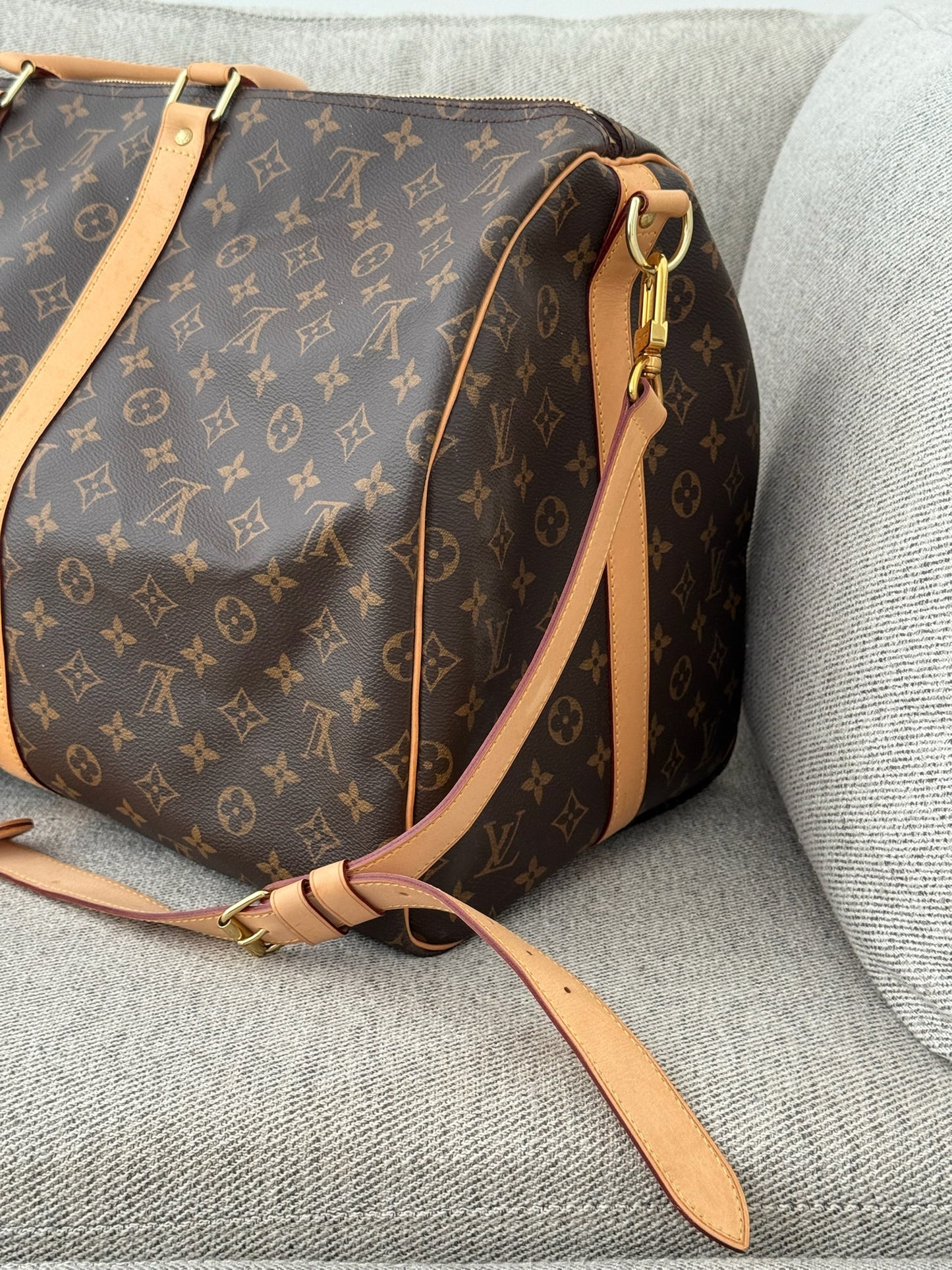 Louis Vuitton Keepall Bandoulière 55 Brown Monogram Bag
