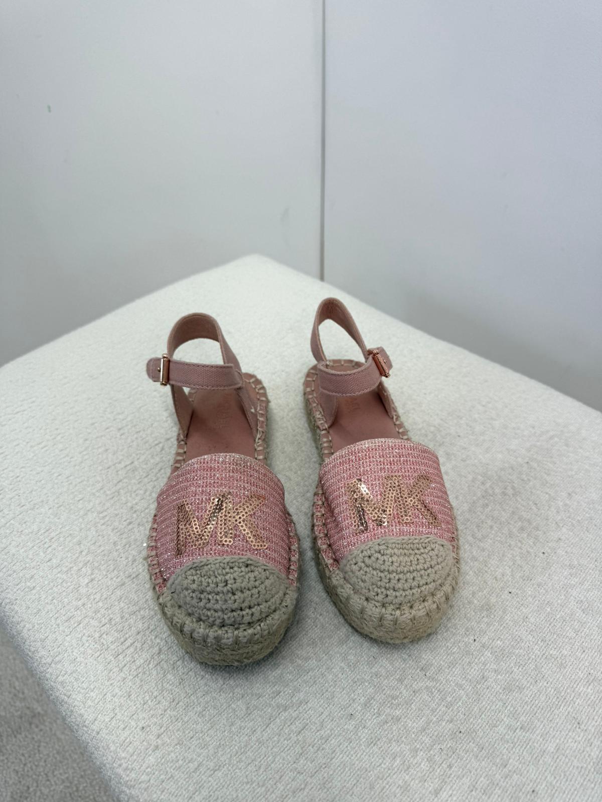 Kids Michael Kors Pink Espadrille Sandals- 11.5