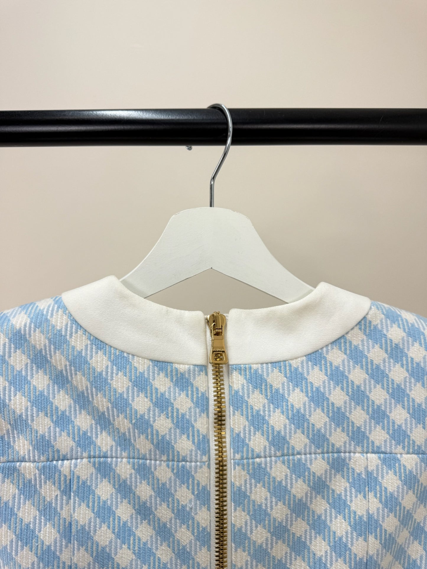 Balmain Blue White Checked Dress -UK 6/34