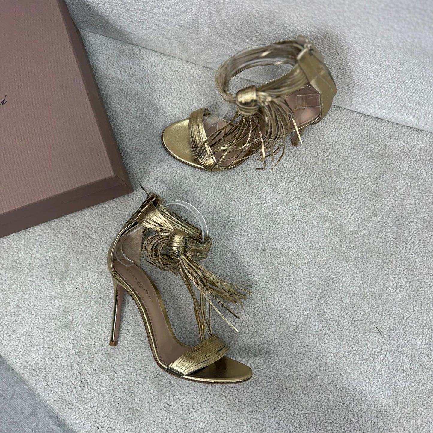 Gianvito Rossi Gold Tassel 'Noelle' Heels - UK 6