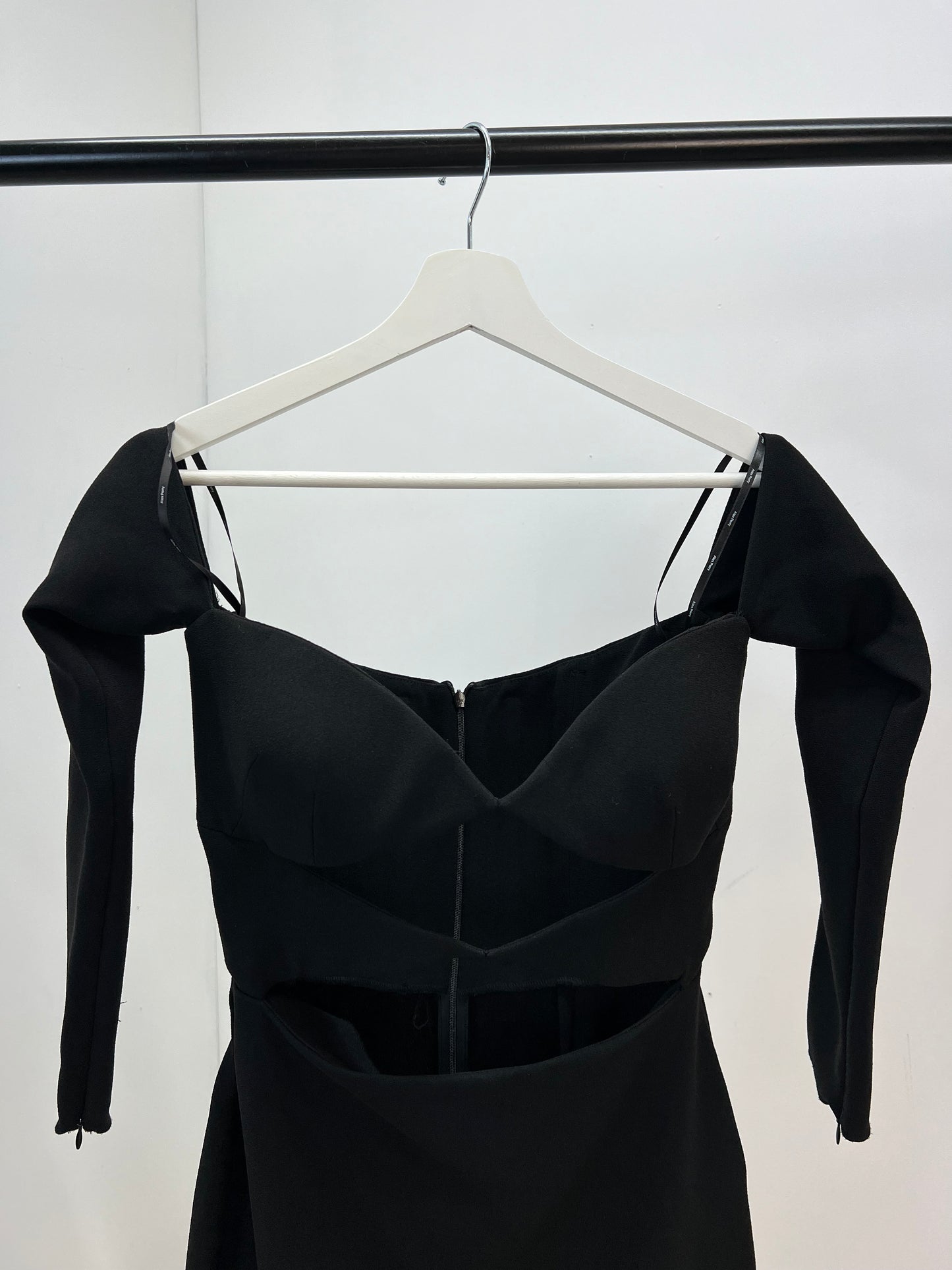 ALEX PERRY Black Strapless Longsleeve Cut Out Dress- UK 10