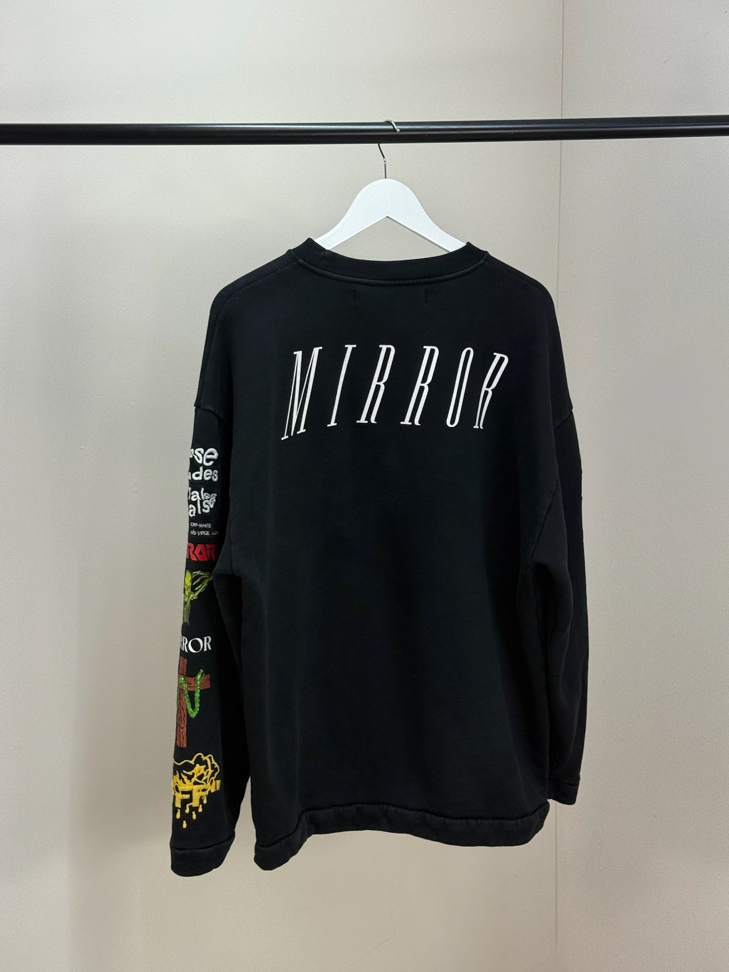Off-White Black 'Mirror' Logo Jumper - XS oversize