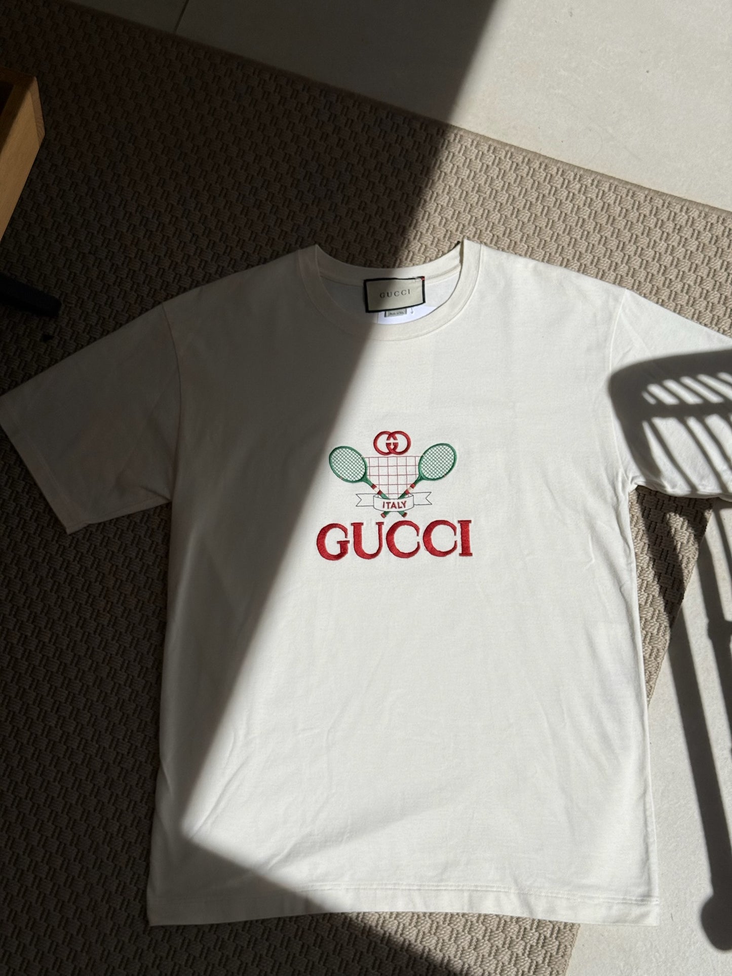 Gucci Cream Tennis T-Shirt-Large