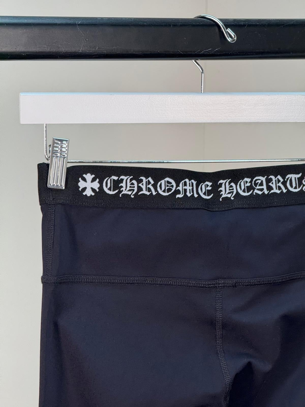 Chrome Hearts Black Logo Waist Leggings - Medium