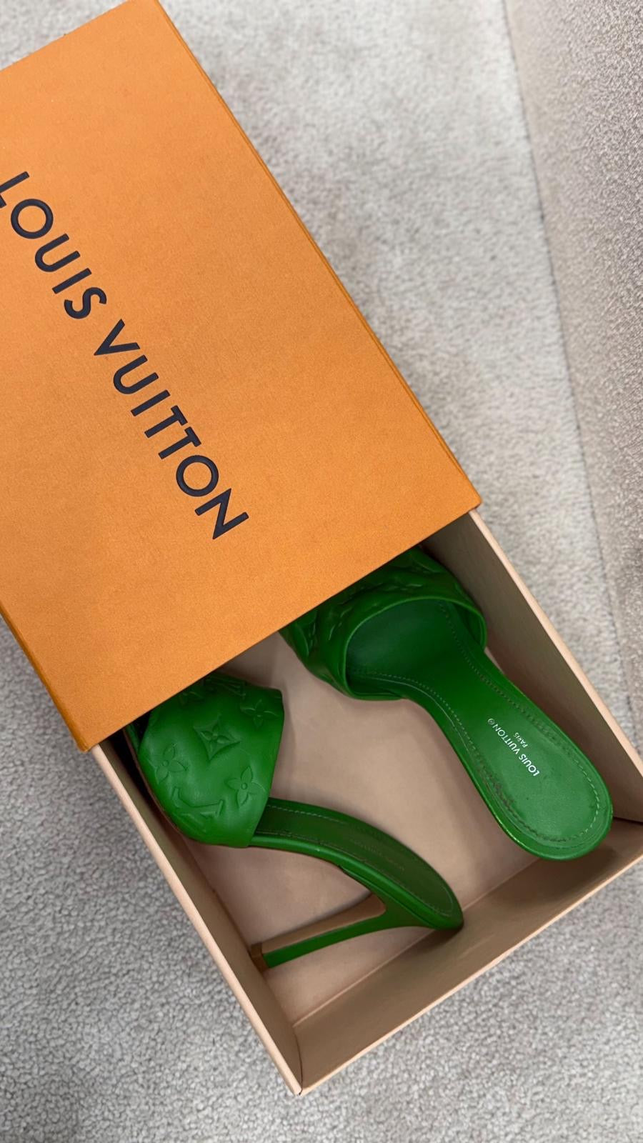 Louis Vuitton Green Revival Monogram Heels -UK 6