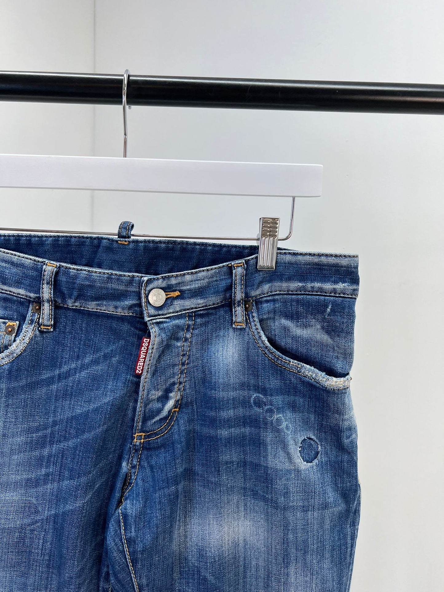 Dsquared2 Blue Denim Brown Label Jeans (L48)