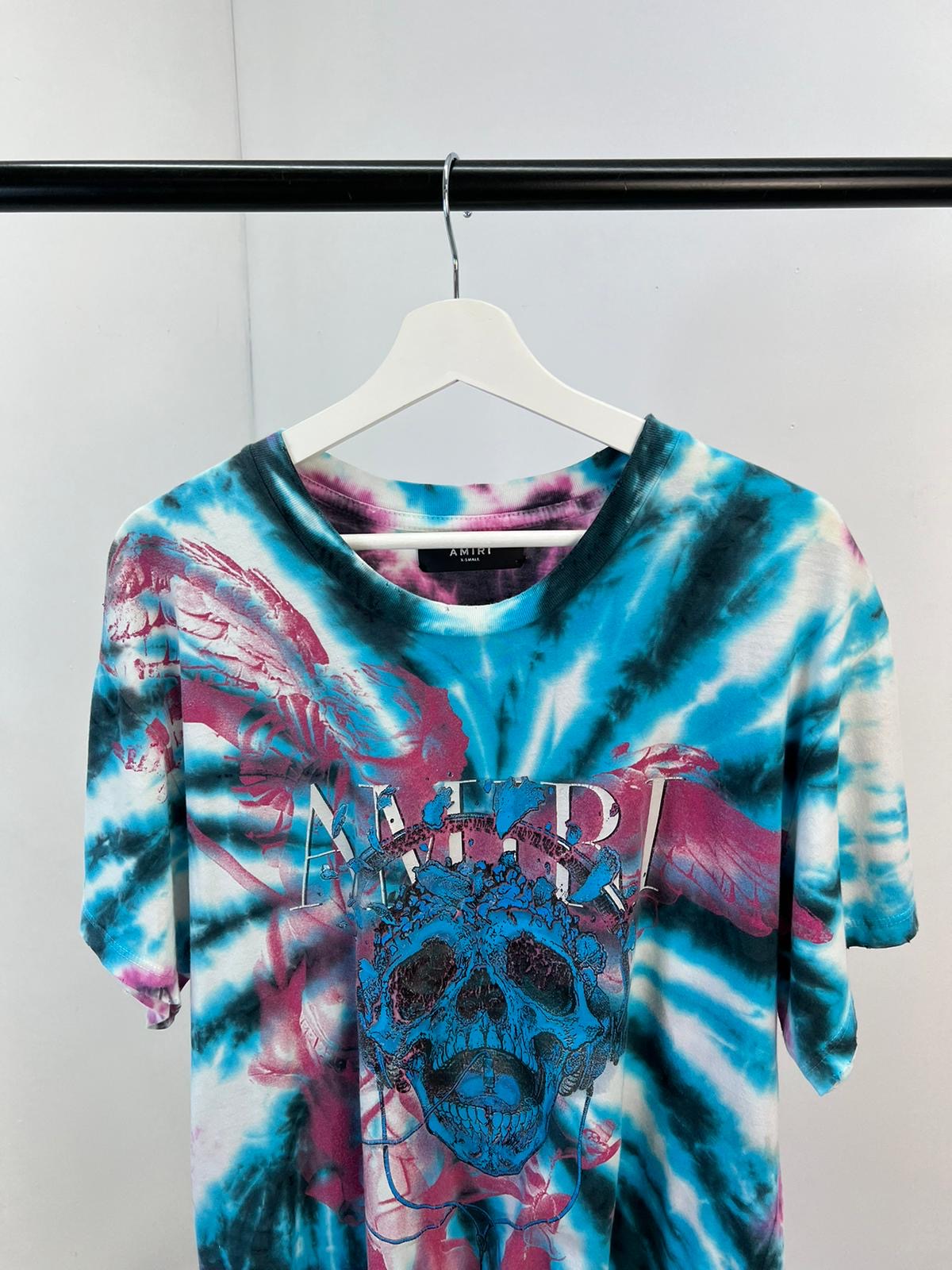 Amiri Blue Tie-Die Skull T-Shirt -XS Oversize