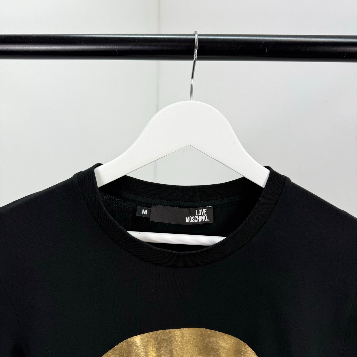 Moschino Black Gold Peace T-Shirt - Medium