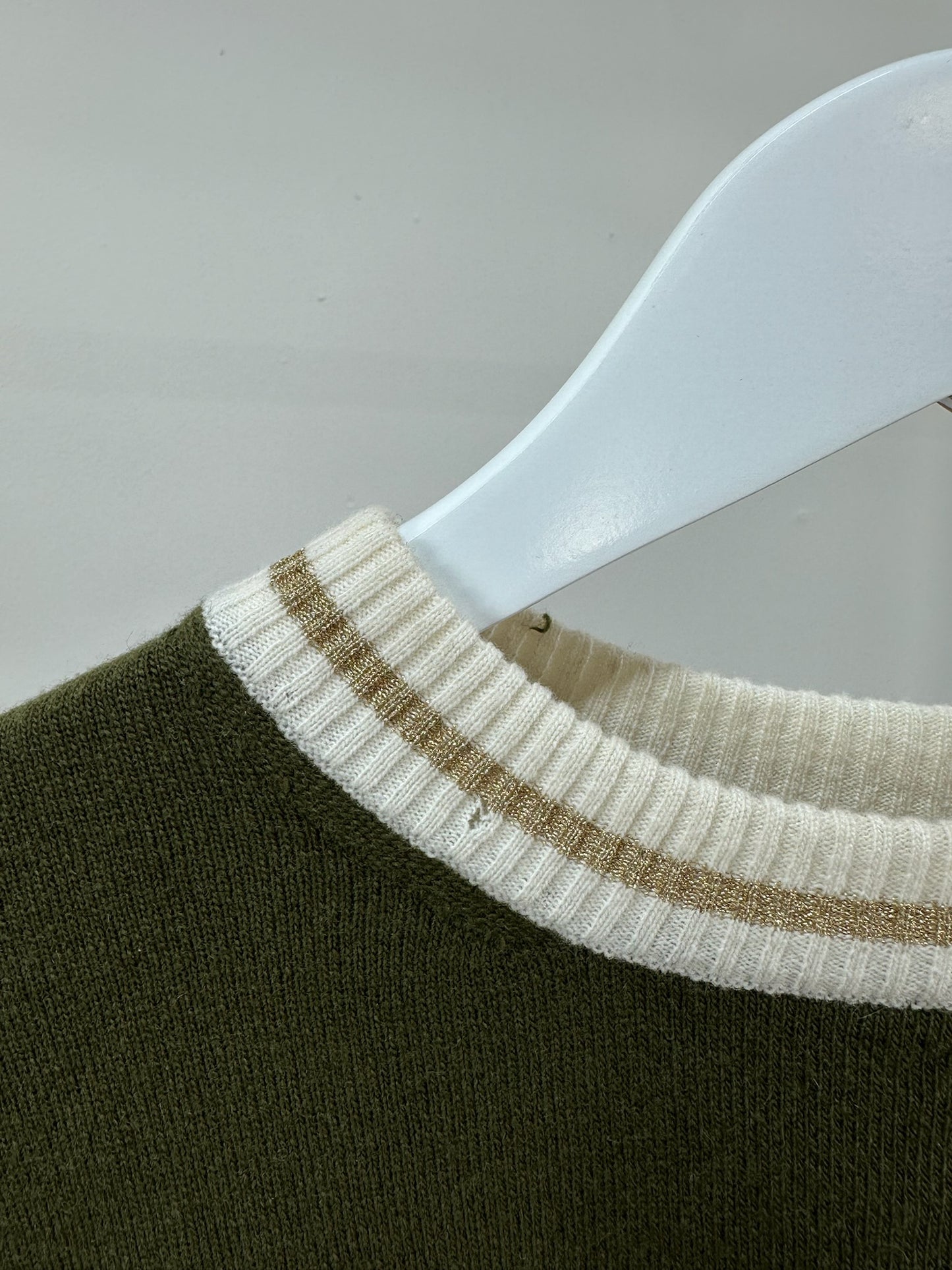 Balmain Khaki Logo Cropped Jumper-34 , small
