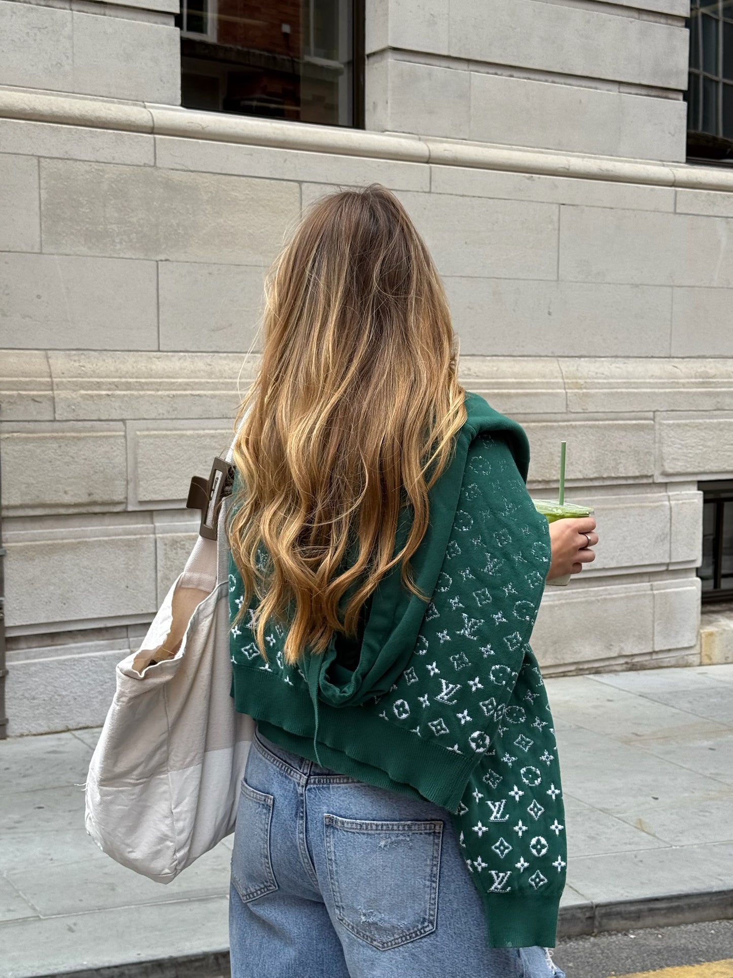 Louis Vuitton Green Gradient Cotton Monogram Hoodie-Small