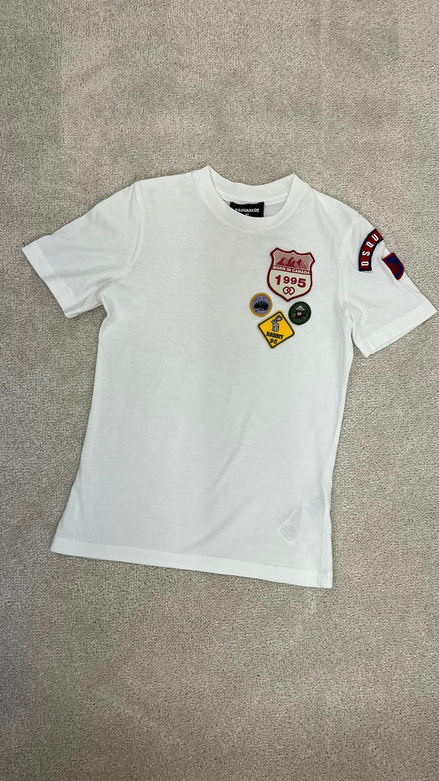 Kids Dsquared2 white born in canada badge t-shirt - Age 8, Small Fit