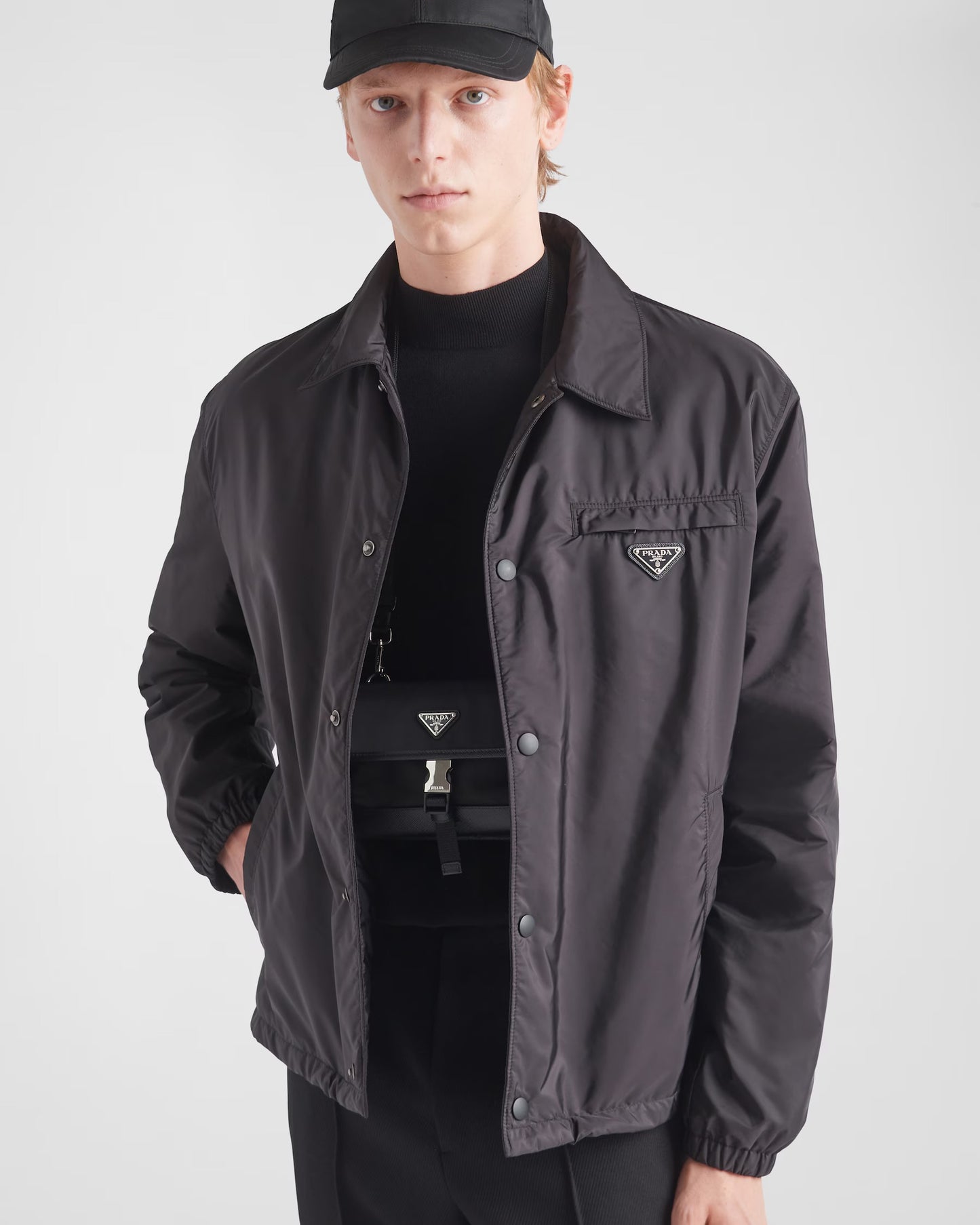 Prada Black Re-Nylon blouson Zip Up Jacket -52/XL