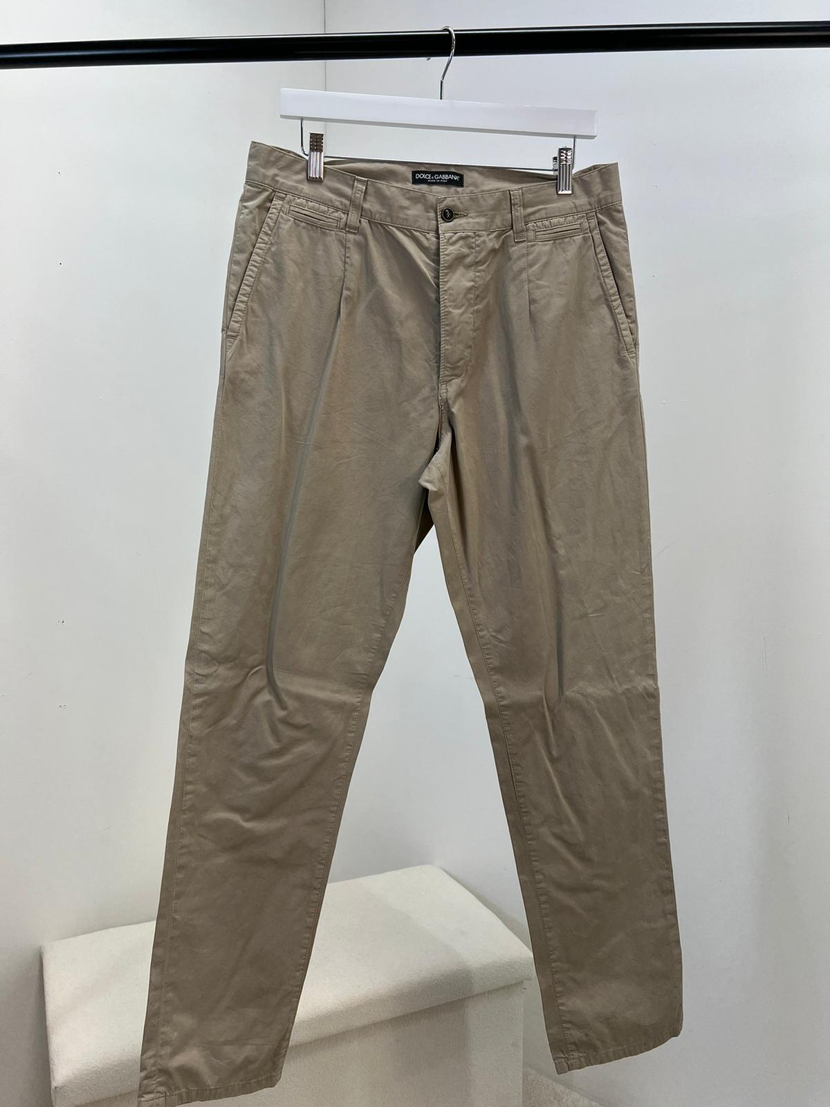 Dolce & Gabanna Beige Straight Leg Chino Trousers DRC(46/S-M)
