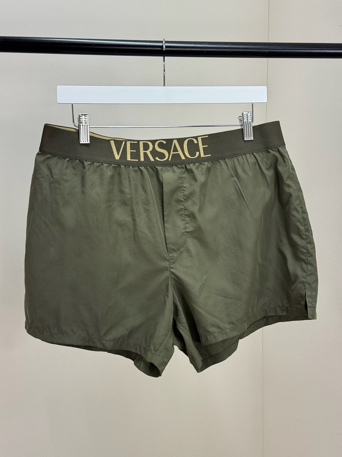 Versace Green Band Logo Swimshorts - 7
