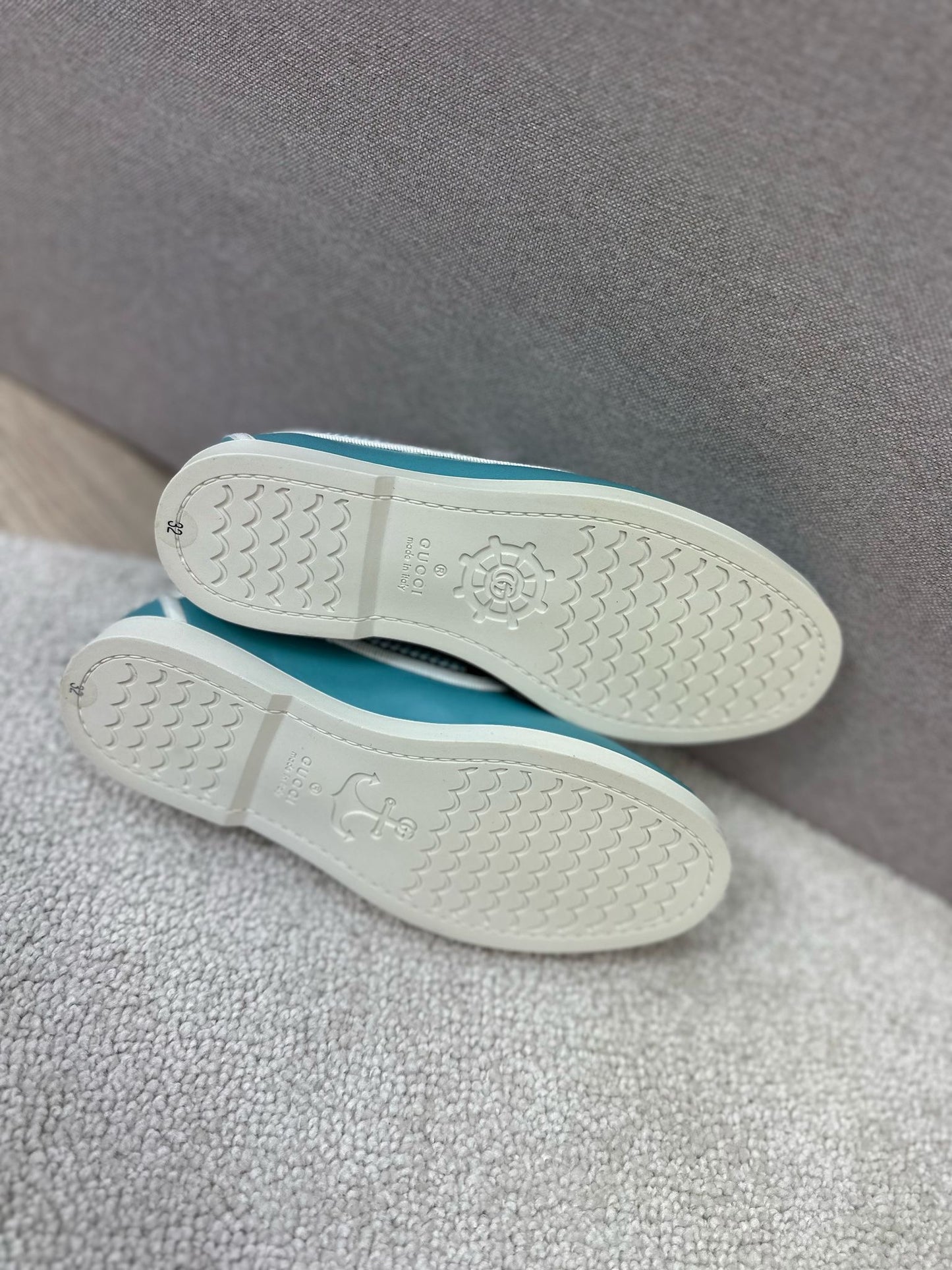 Kids Gucci Blue Boat Shoes - Brand New In box Eu 33