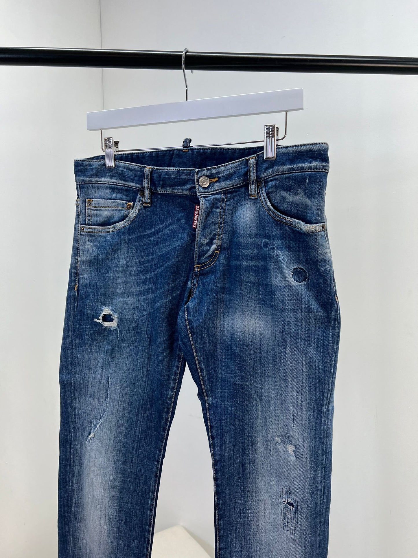 Dsquared2 Blue Denim Brown Label Jeans (L48)