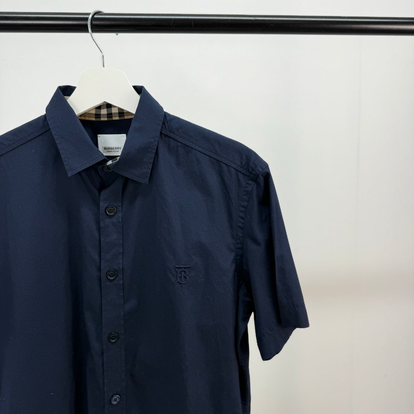 Burberry Navy Short Sleeve TB Shirt - Small