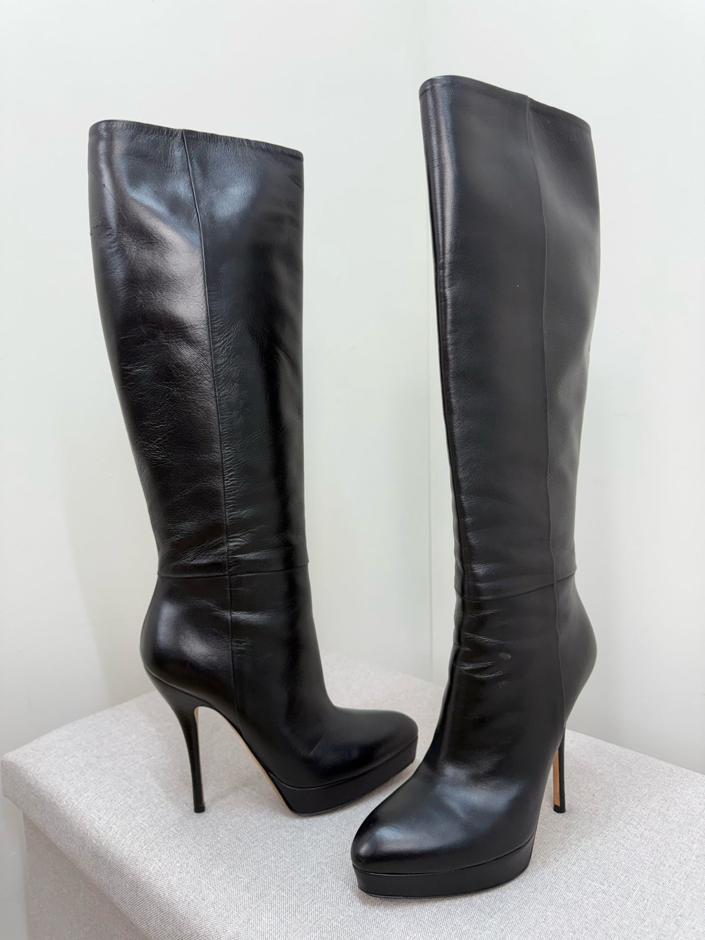 Gucci Black Leather Knee High Boot's - UK 4.5