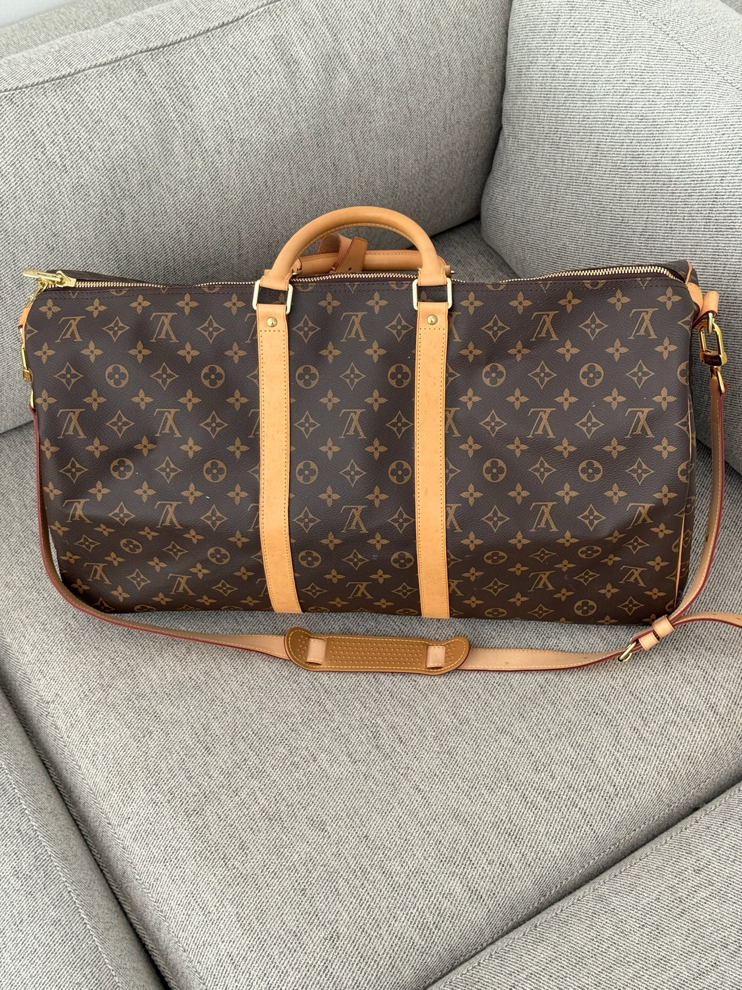 Louis Vuitton Keepall Bandoulière 55 Brown Monogram Bag