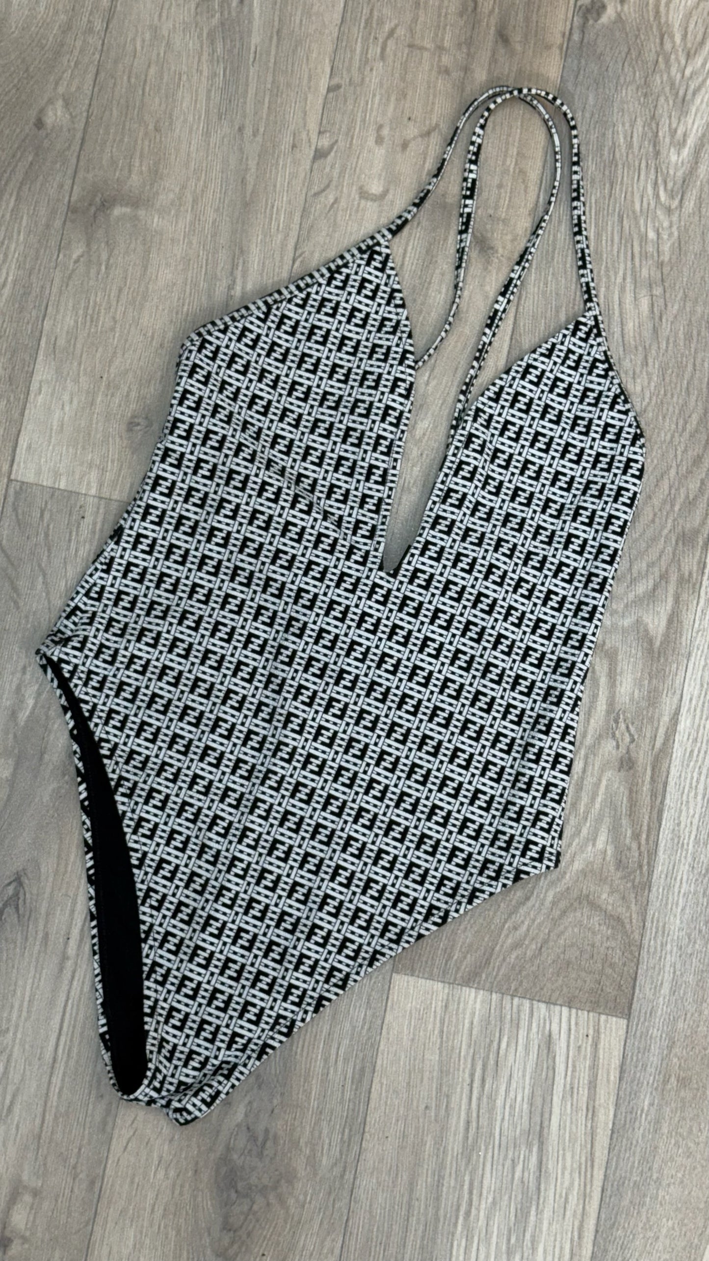 Fendi Black And White FF Swimsuit - M/10/42