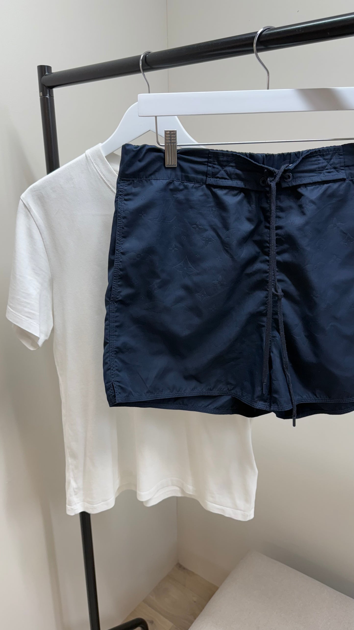 Louis Vuitton Navy Damier Signature Swimshorts - Medium