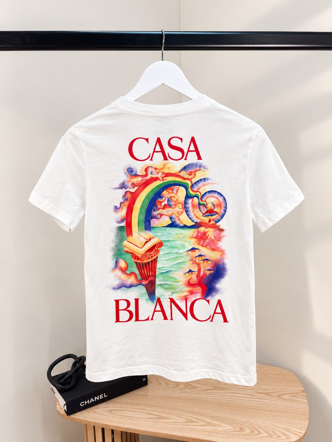 Casablanca womens white rainbow logo T-shirt - XS